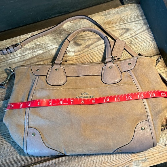 COACH Taupe Suede Leather Shoulder Mickie - Picture 15 of 16
